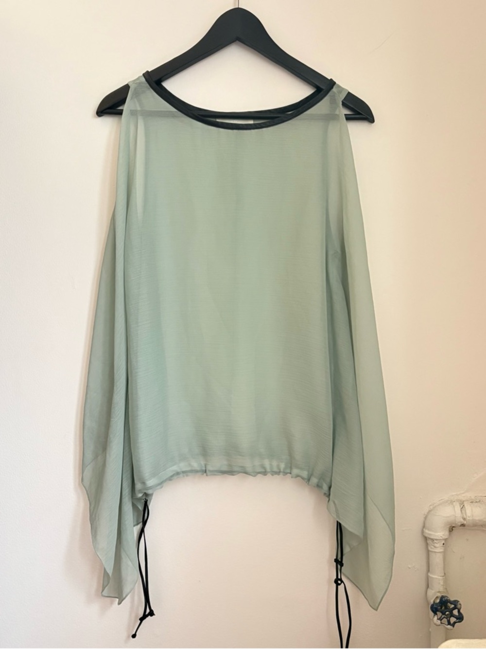 Diesel mint green sheer blouse